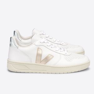 VEJA V-10 Leather White Platine Silver NIB
